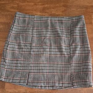 Plaid Mini Skirt - Brown and Red XL